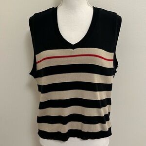 LSH | Striped Black and Tan Sweater Vest
